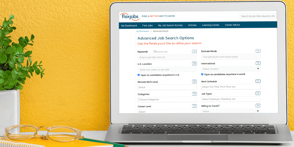 How to Use the FlexJobs Advanced Search Options